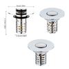 Not Odor Bathroom Sink Drain Filter Push Down Stoppers with Hair Strainer Steel Basin Waste Plugs For Easy Cleaning