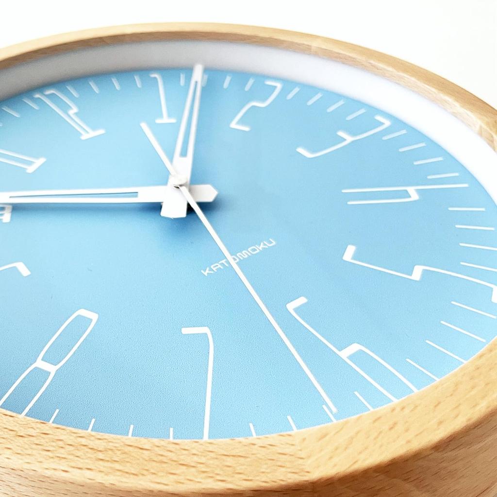 KATOMOKU Muku Clock 21 Light Blue Wall Clock with Continuous Second Hand Radio km-141LBRCS 278mm (SKP Clock)