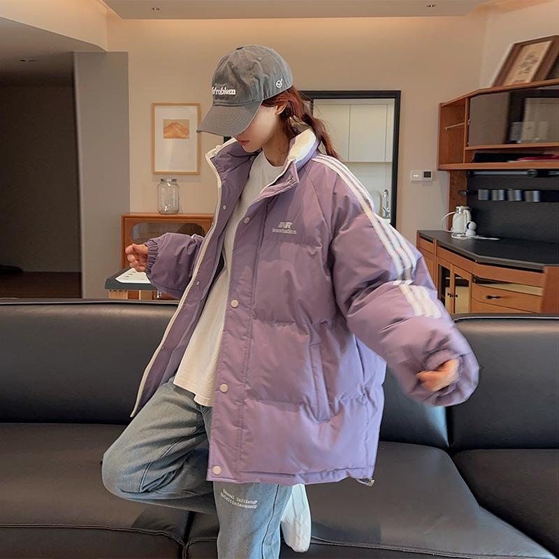 2025 new down cotton jacket women's bread jacket couple cotton jacket Korean version loose winter thickened padded jacket jacket