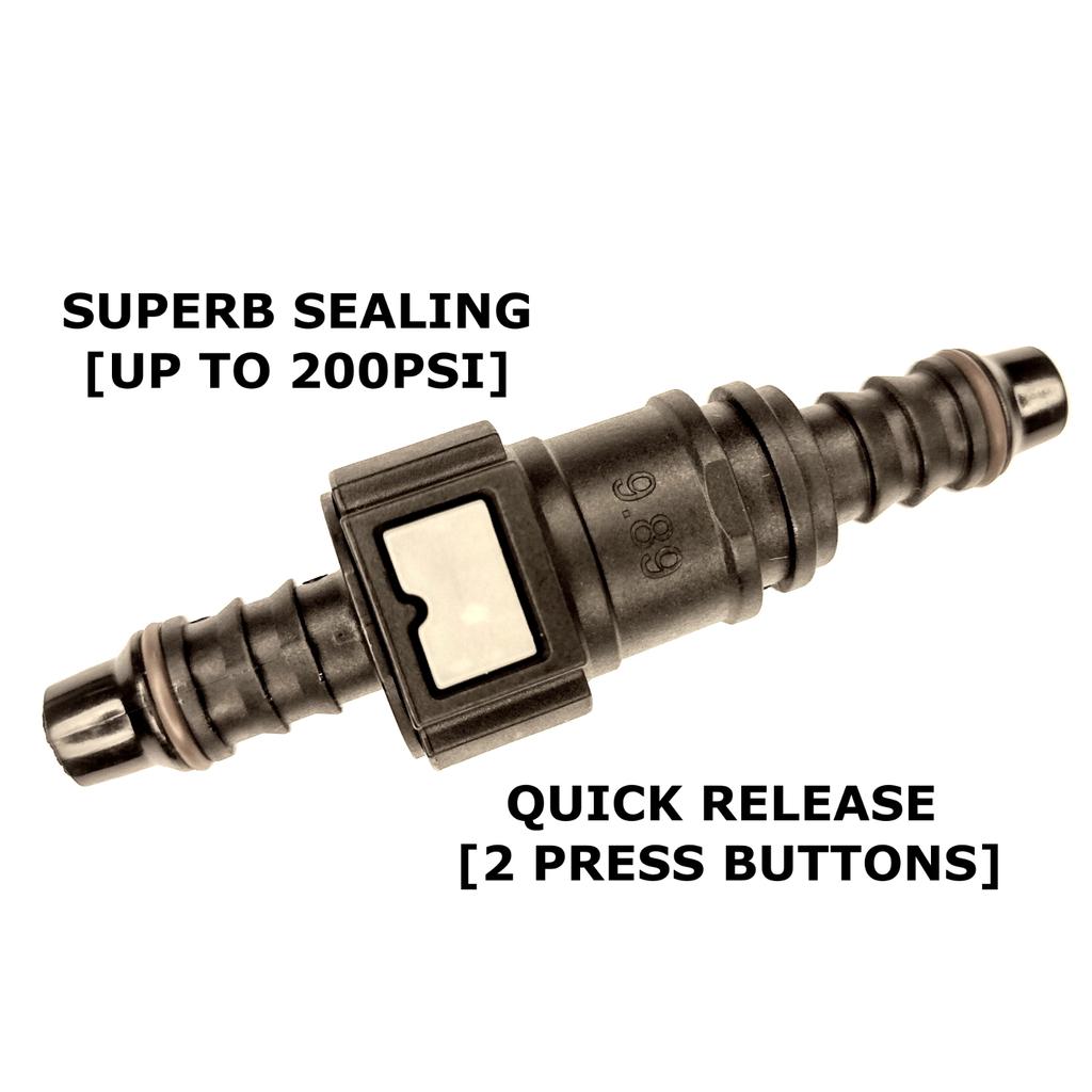 2 sady 8mm 10mm Automobilový motocykl Černý rychlospojka palivového potrubí Rychloupínací konektor
