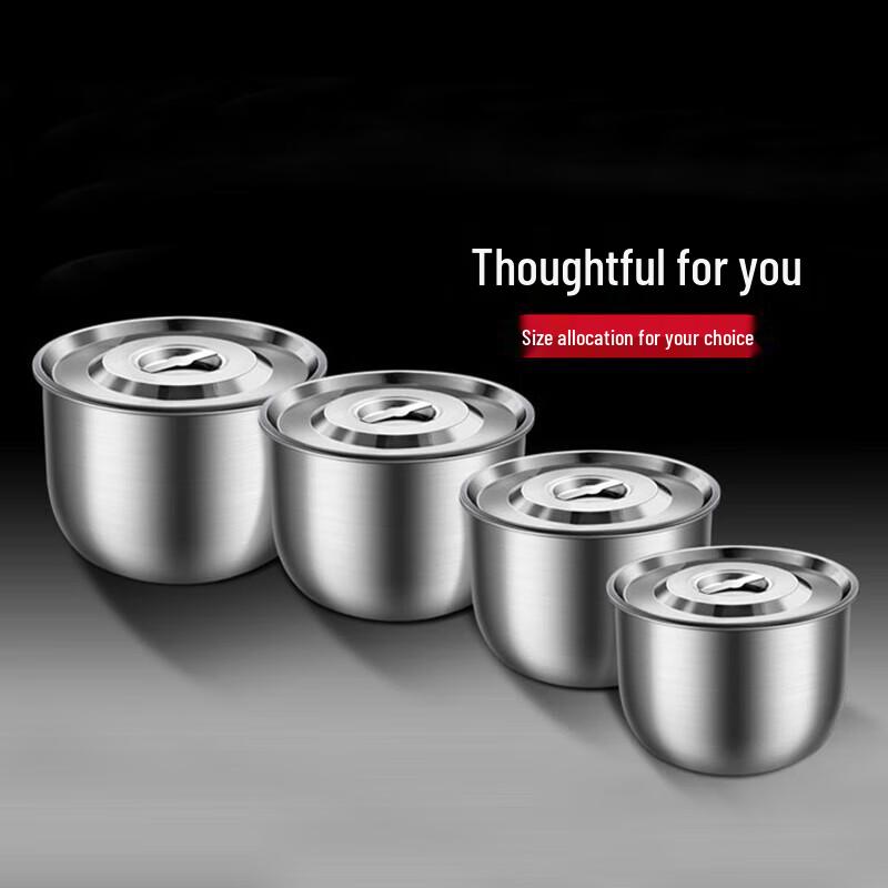 Premium 304 Stainless Steel Covered Mixing & Storage Bowls