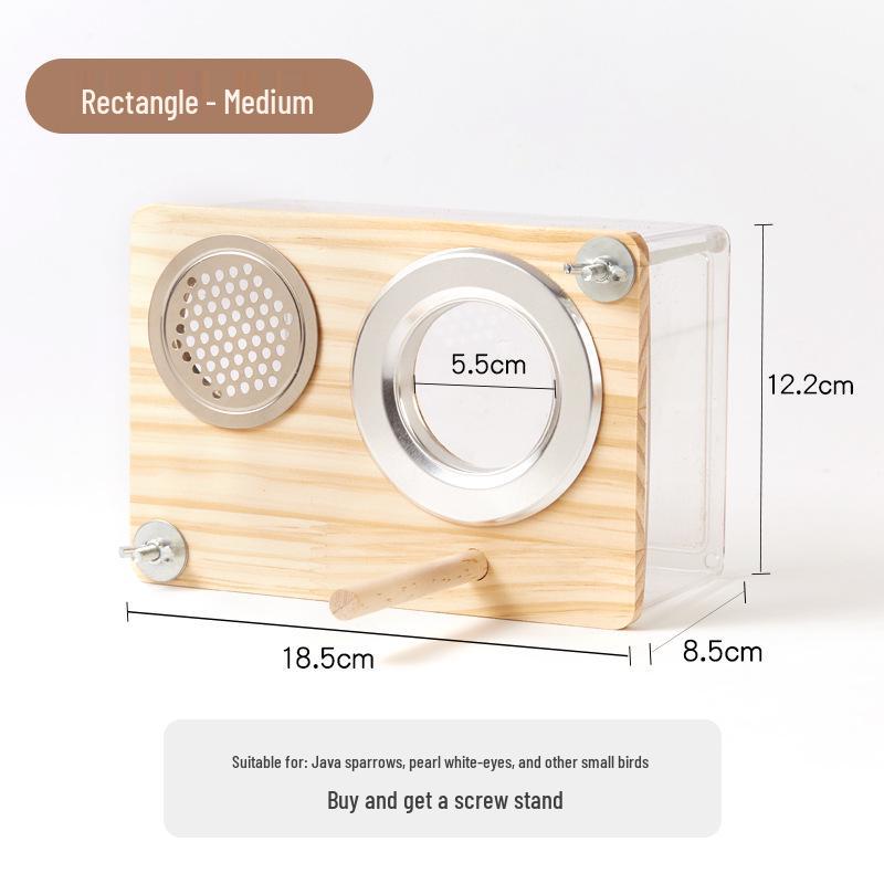 Jessie Transparent Birdhouse Budgie Lovebird Nest Cage Inside/Outside Breeding Box Supplies