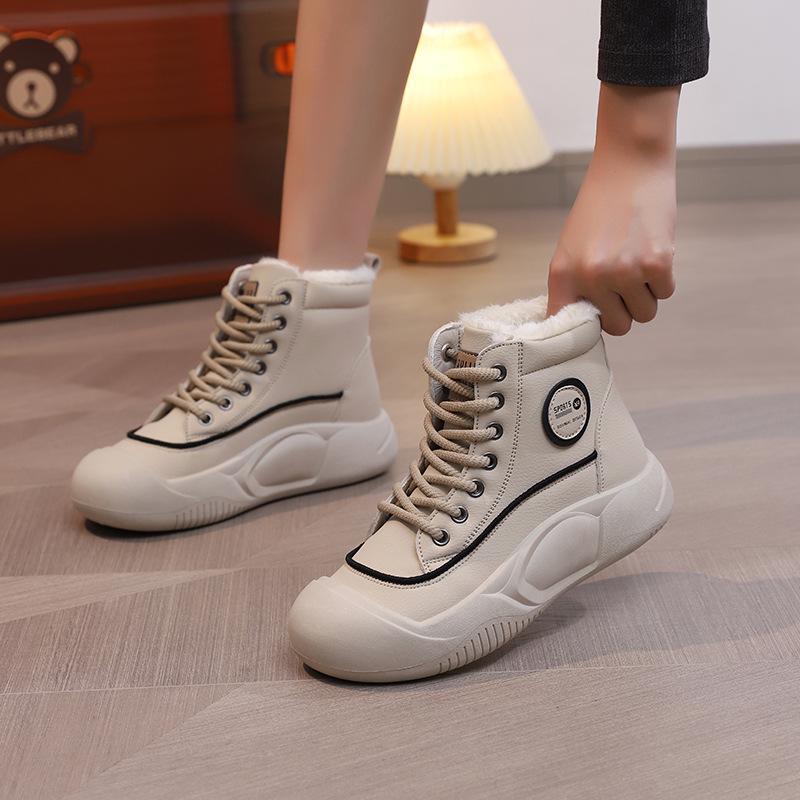 

Женские высокие зимние кроссовки из хлопкового бархата, 2025 г., новые универсальные белые спортивные туфли MX-5507 37 хаки