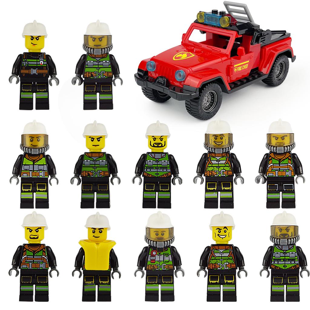 Package Medical Rescue Car Police Car E17 Fire Truck Building Block Toy Figurine Stretcher Accessories