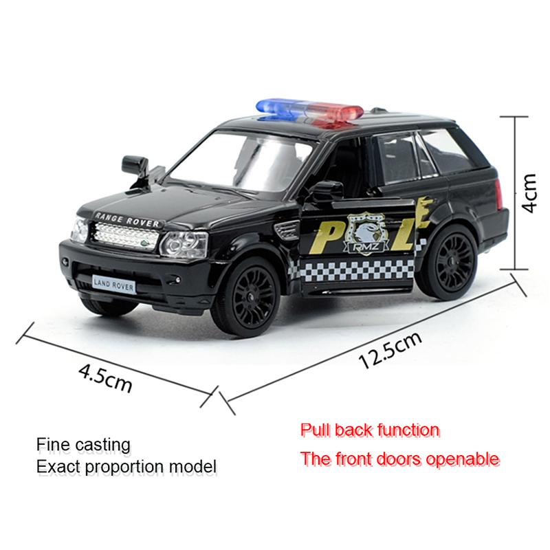 1/36 Scale Land Rover Range Rover Police SUV Vehicle Toy Car Alloy Diecast Car Model Toy with Pull Back for Children Gifts Toy Collection
