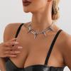 Alloy Gothic Bird Skull Necklace Exquisite Pendant Necklace Alloy Texture for Individualistic and Artistic Expression