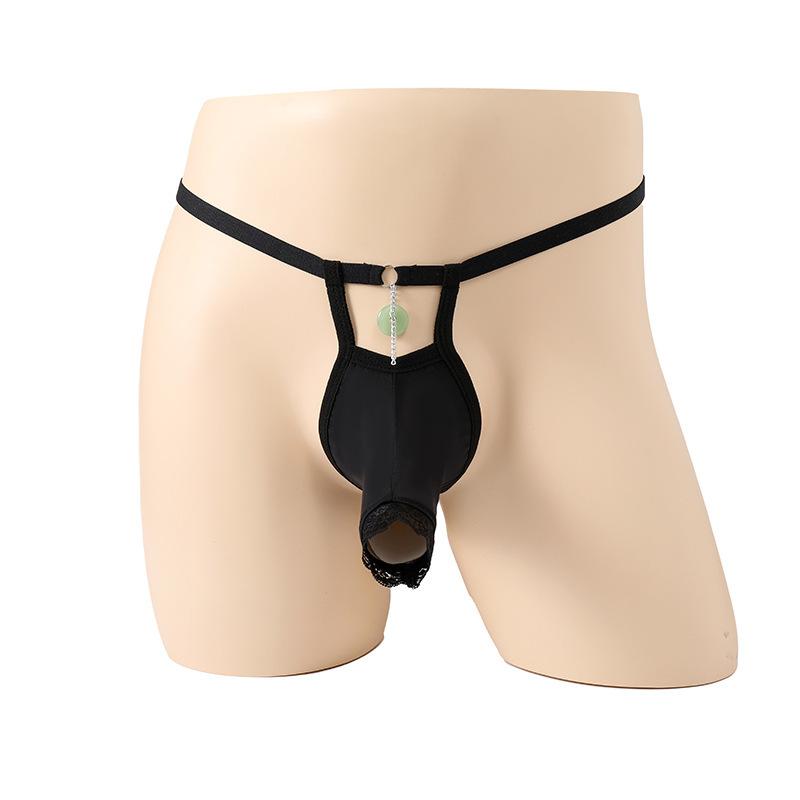 Sissy Lingerie Men'S Sexy Bikini Thong Open Elephant Nose Pouch G-String Open Front Tangas Bulge Enhancing Undies Gay Underpant