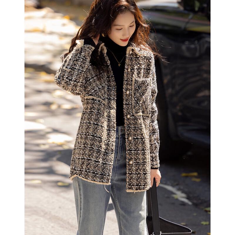 Demana Women's Winter Tweed Shirt Jacket