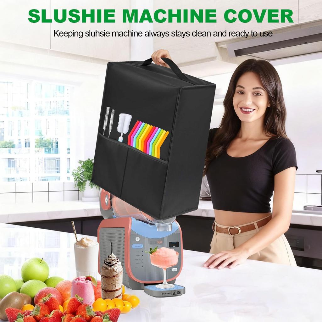 Slushie Machine Cover for Ninja SLUSHi Max FS605, Heavy-duty Thick Nylon for Protection - Waterproof DustProof, Multi-Pocket, Cover for Ninja SLUSHi