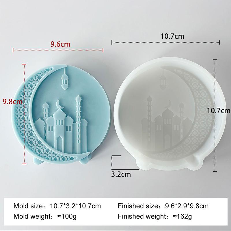 DIY Epoxy Resin Islam Building Ramadan Silicone Mold Handmade Aroma Candle Gypsum Eid Mubarak Ramadan Moon Series Mold