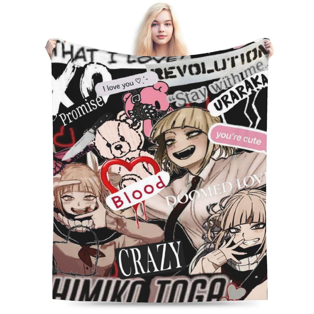 Super Soft My Hero Academia Himiko Toga Throw Blanket Premium Flannel Fleece Bed Blanket Super Cozy Bedspread All Season Use