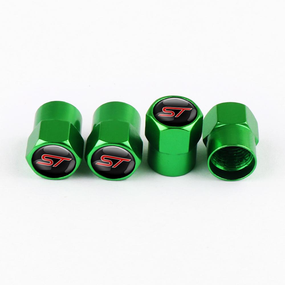 Hnltu4 4pcs Car Wheel Tire Valve Stem Caps Airtight Cover For Ford ST Line Focus Mondeo Fiesta Kuga Ranger MK2 MK3 MK4 Tyre Accessories