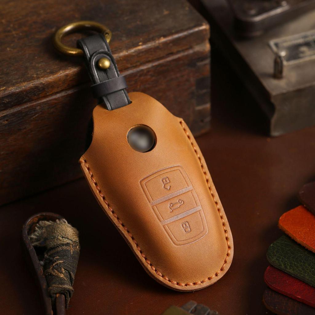 Husa de chei din piele naturală lucrată manual pentru Volkswagen Touareg