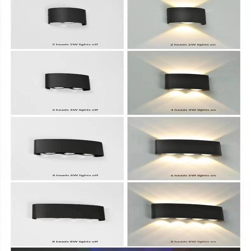 Up Down LED Wall Sconce Modern Black Wall Mount Light 1PC for Indoor Outdoor Home Hotel Hallway Decoration