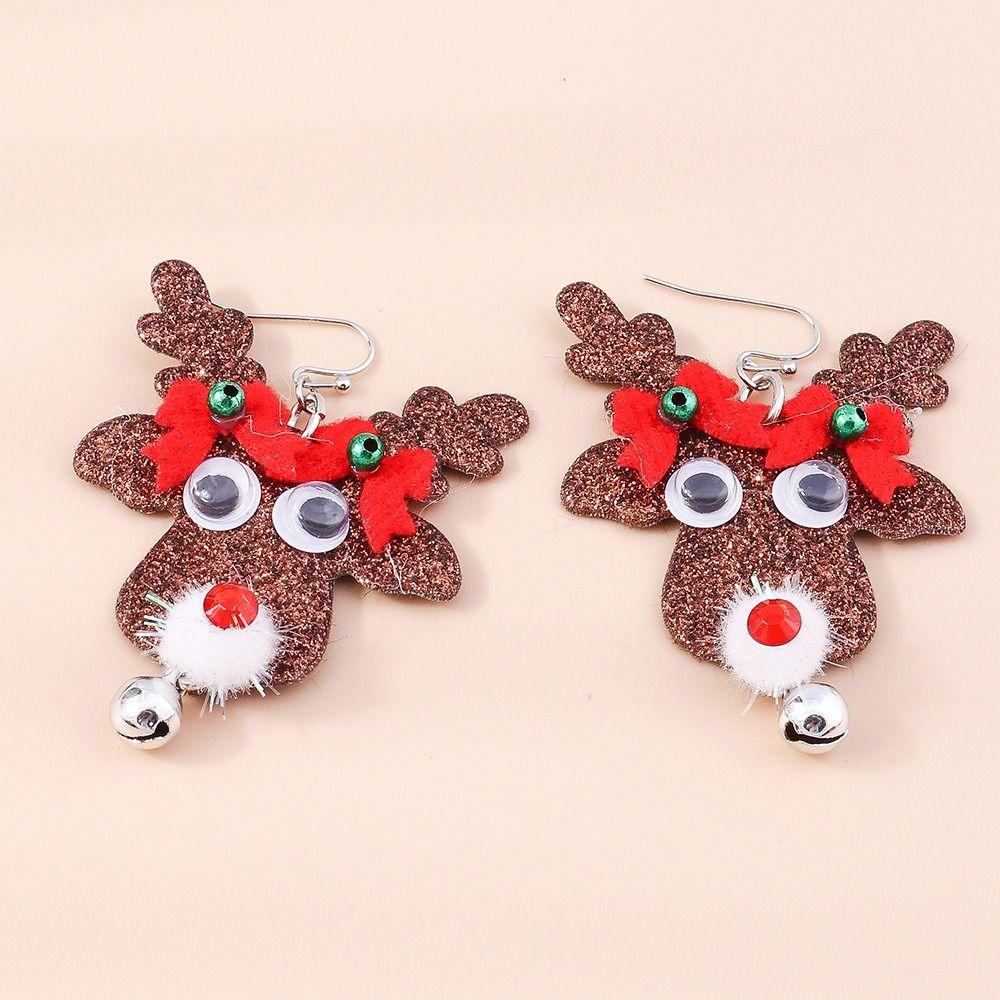 Xmas Tree New Year Earrings Party Festival Wreath Circle Earrings Women Girls