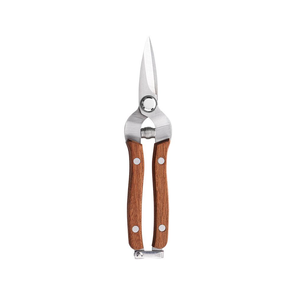 Solid Wood Non-Slip Fruit Picking Shears Manganese Steel Garden Pruners for Grafting Trimming & Thorn Removal