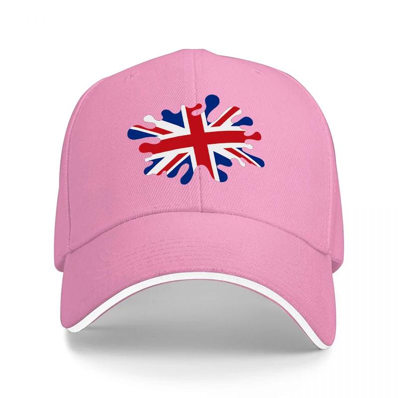 Union Jack Flag Embroidered Black Baseball Cap Classic British Design Adjustable Fit for Men and Women