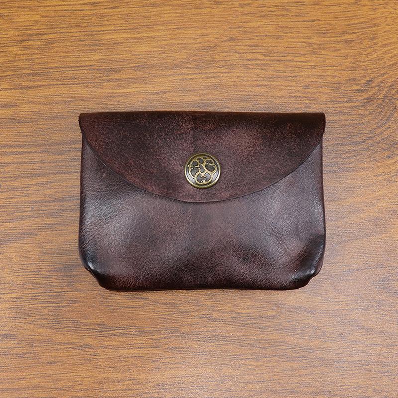 Handmade Coloring, Simple and Creative Vegetable Tanned Pickup Bag, Coin Purse, Change Card Bag, Cowhide