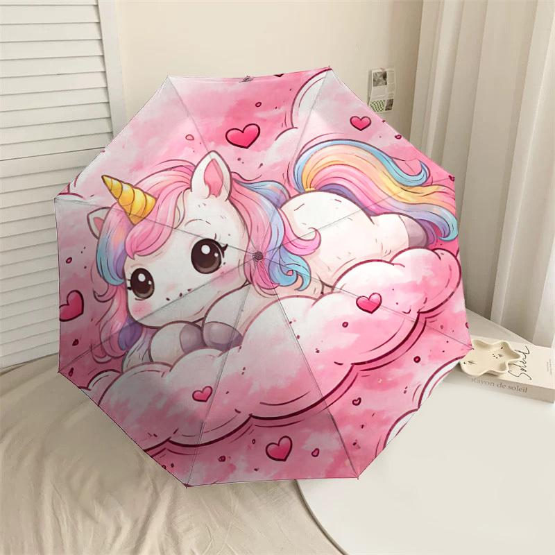 

1PC Unicorn Cloud Umbrella-8-Rib Reinforced Portable Folding Travel Suitable for All Seasons Outdoor Daily Use-G338