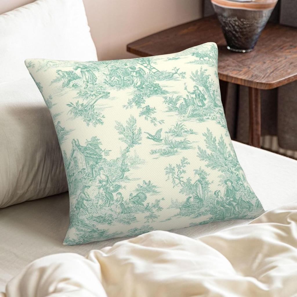 Blau-Weiße Toile Kissenbezüge Vintage Französische Landhaus-Zierkissenbezüge Rustikale Kissenbezug-Dekoration Für Zuhause Sofa