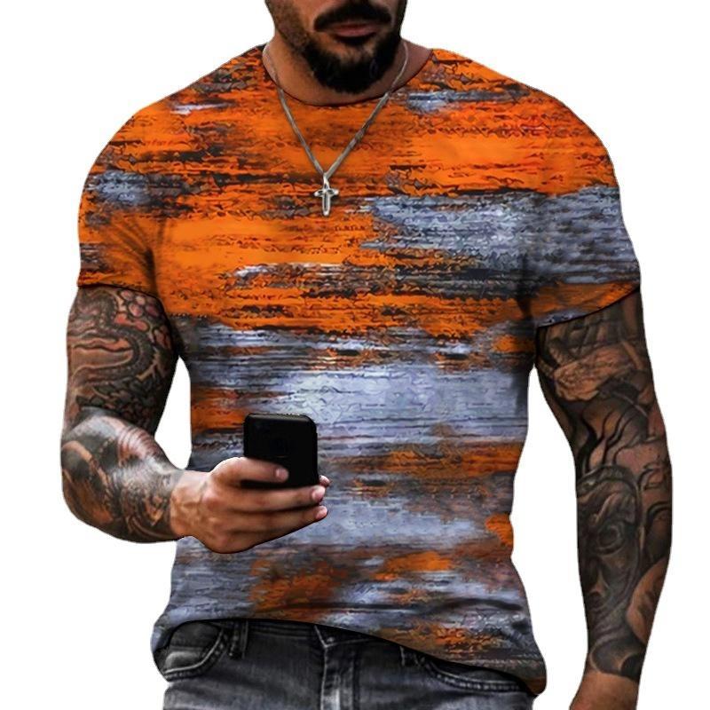 

Летняя мужская футболка Модный узор 3D-принт Повседневная свободная Уличная Мальчик Футболки с коротким рукавом Топ Пуловер Одежда 120