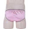 Men Briefs Sissy Silk Satin Frilly Open Hole Bikinis Crossdressing Panties Underwear