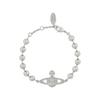 Thames Mini Bas Relief Saturn Design Glass Semi-Transparent Pearl Imitation Crystal Bracelet Women Bracelet Silver 6102024O-02P409