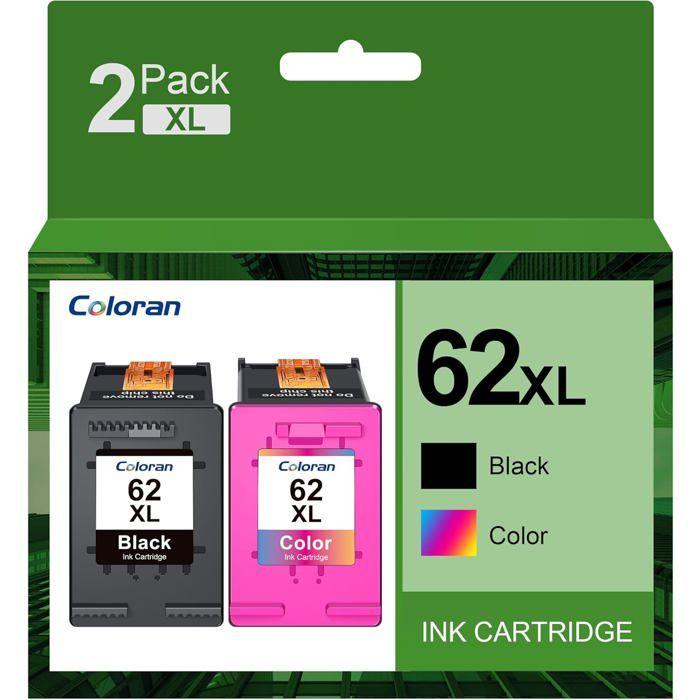 Cartouches D'Encre 62Xl Pour Hp 62 Xl Noir Et Tricolore, Compatibles Avec Envy 5540 5640 5644 7640 5547 Pour Officejet 200 250 5740