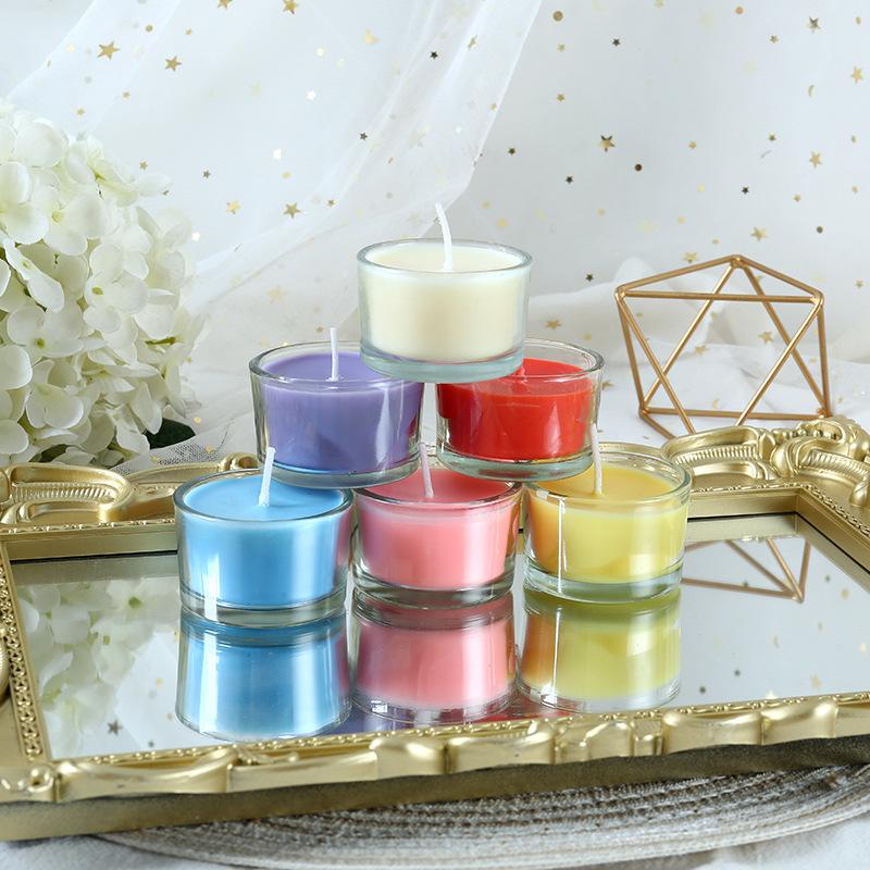 Small Round Glass Cup Candlestick Candlestick Removes The Flavor Valentine's Day Expression Romantic Candlelight Dinner Aromatic Candle