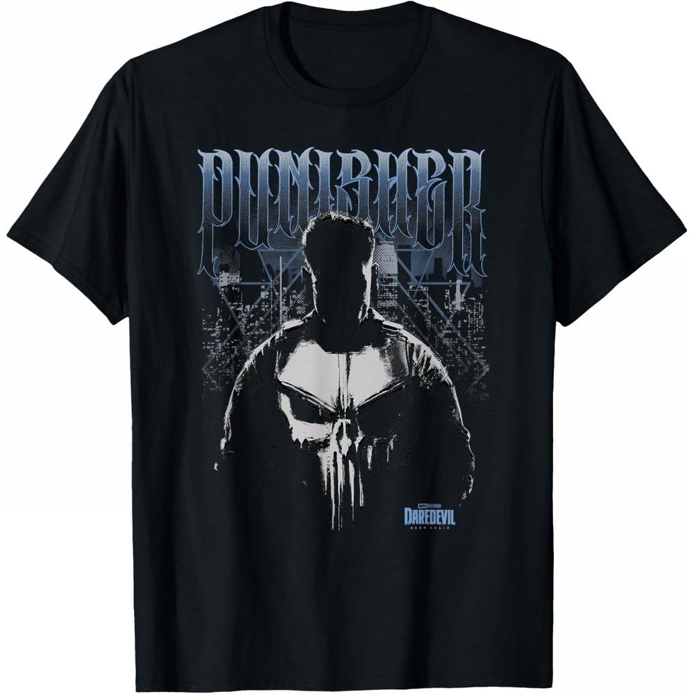Marvel Punisher X Daredevil Born Again Gothic TShirt Men Women Cotton Outdoor Casual Dark Streetwear Trendy Daily Tops 2XL