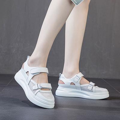 Sandale Sport de Damă din Piele Modă de Vară Casual Sport Pantofi Baotou Plasă Talpă Groasă Sandale Casual de Damă Mărimea 34-39