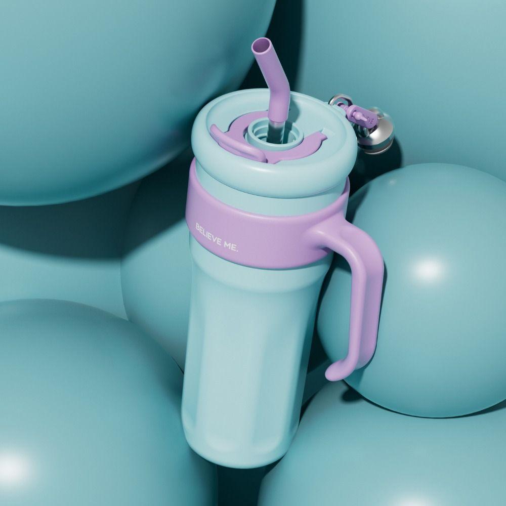 Large Capacity Insulated Water Bottle With Straw Office Double Drink Cup  Outdoor Activities