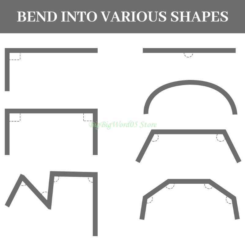 24TE Wall Mount Ceiling Curtain Track, Flexible Curved Ceiling Track for Room Divider