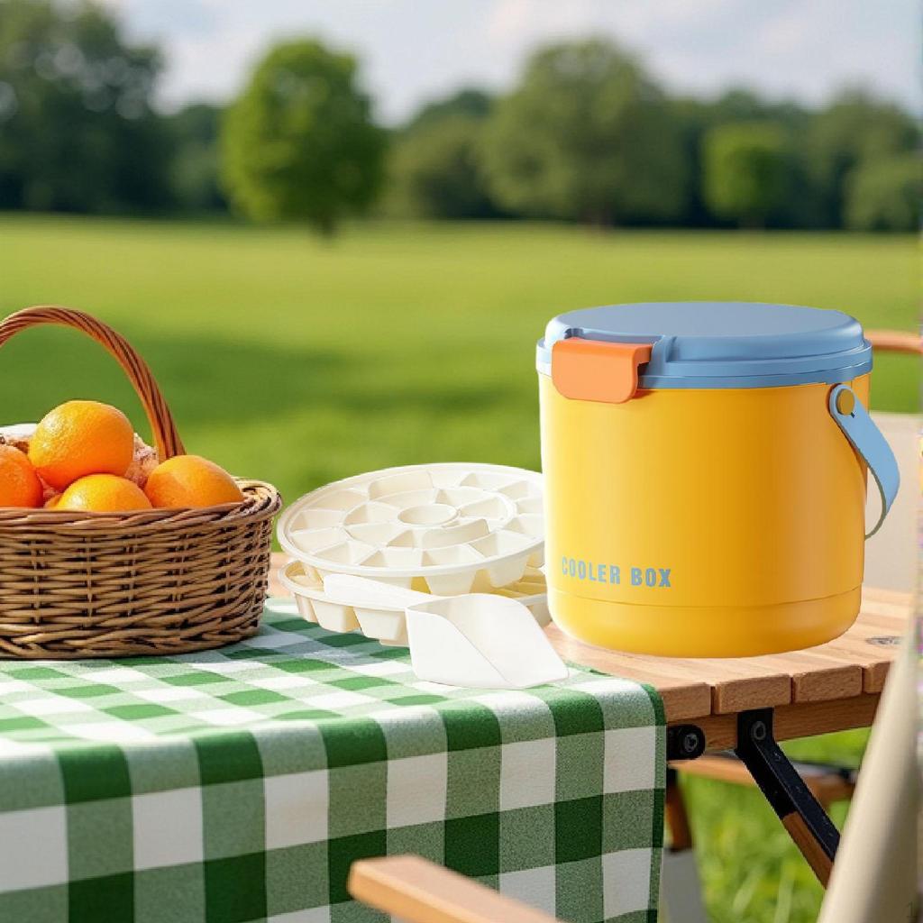 2.6L Ice Holder Bin for Drinks And Picnics with Cube Tray