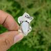 Rainbow Moonstone Gemstone Sterling Silver Bezel Statement Birthday Ring US 7.75
