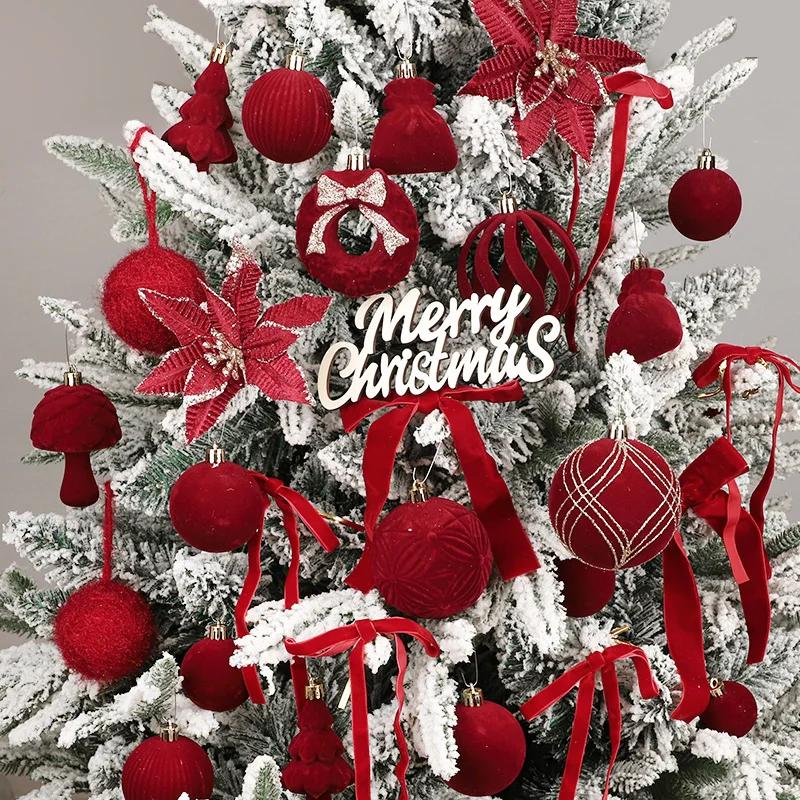 38 Stück/Karton Weihnachtskugel-Ornamente Hängende Blumen Schleife Band Weihnachtsbaum Sternspitzen Weihnachtsdekoration für Zuhause Neujahr 2026