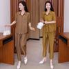Plus Size 5XL Spring and Summer Suit Polo Shirt Temperament Loose Mother Wear Short Sleeved Fashion Harem Pants Two-piece Suit