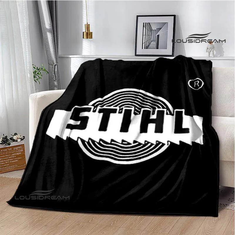 3D logo Stihl tištěné deky piknikové deky Teplá flanelová deka Měkká a pohodlná deka Potahy na postel do domácnosti Dárek k narozeninám