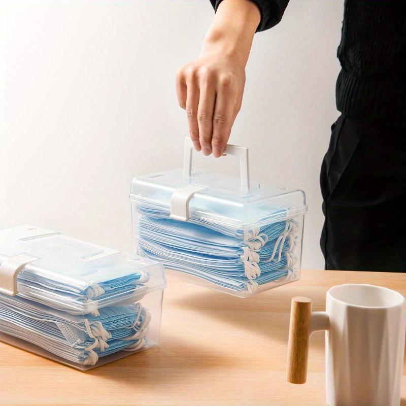 2/3PCS Dust Mask Storage Box Transparent Portable Transparent Plastic Storage Box Household Storage Box Kitchen Debris Storage