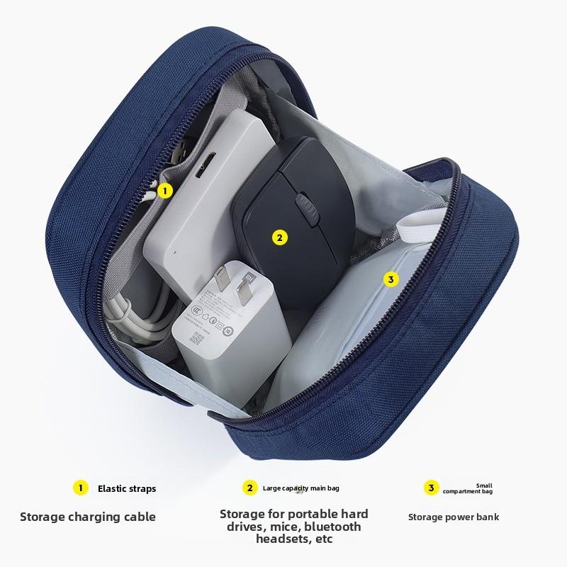 Portable Shockproof Digital Storage Bag Travel Organizer for Power Bank Data Cable Charger Earphone Multi‑Purpose Cosmetic Pouch
