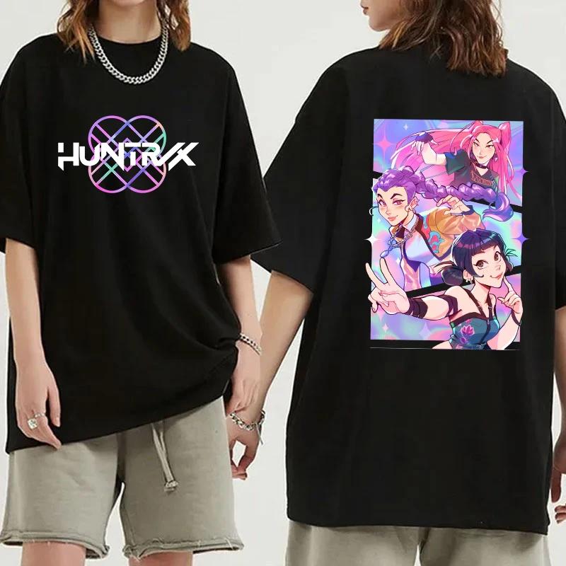 New Women's Fashion Funny Kpop Demon Hunters Graphic Print T Shirt Summer Unisex Loose Casual Plus Size Tee Tops