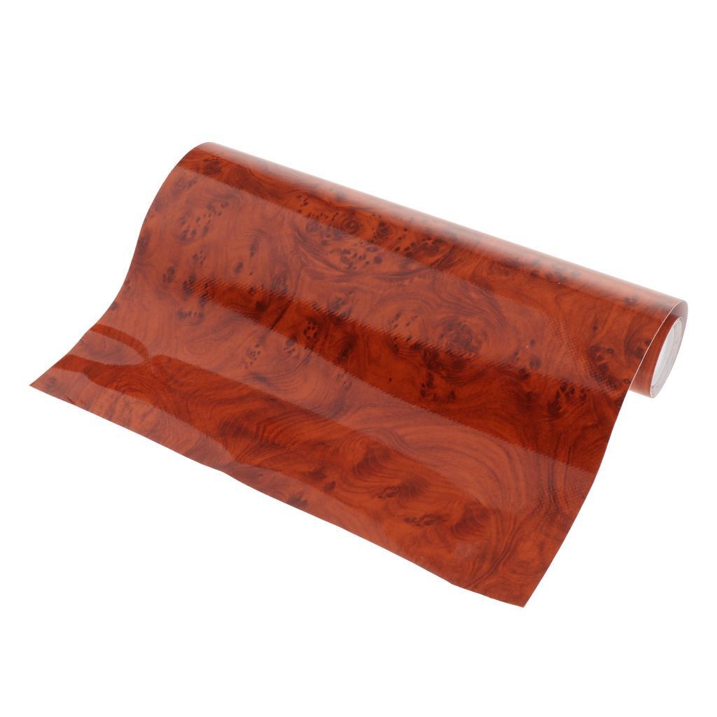Glossy Faux Wood Removable Self-Adhesive Car Vinyl Wrap Film Stickers Stylish and Durable