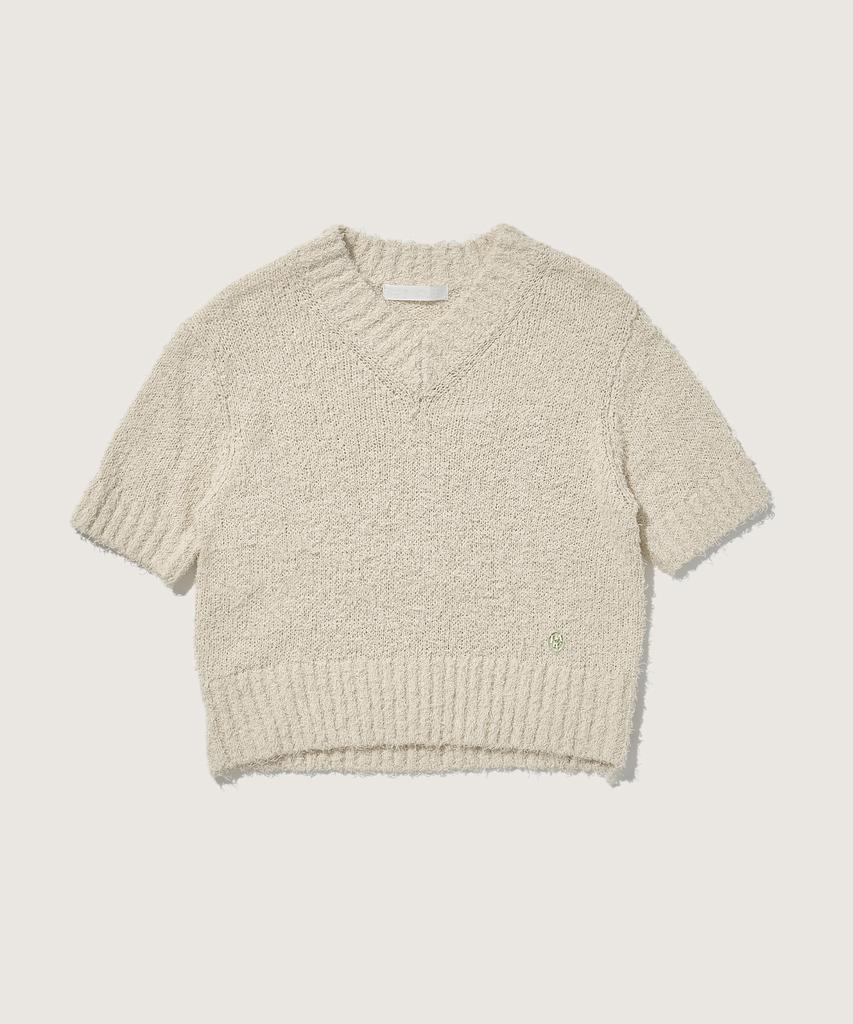 PLAC WOMEN V-Neck Boucle Knit Ivory