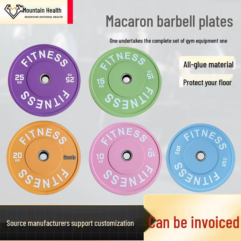 Colored Drop-Resistant Rubber Barbell Plates for Strength Training and Squats
