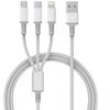 1.2m/3 In 1 USB Charging Cable USB Cable For Iphone 14-8 Series Samsung Huawei Xiaomi Multi Port Multiple