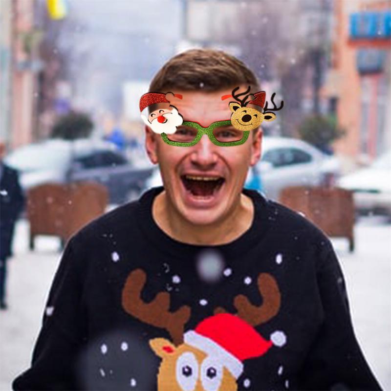 Christmas Decorations,Christmas Glasses for Children,Christmas Ornaments 2024,Santa Claus,Snowman Antlers Glasses Frames