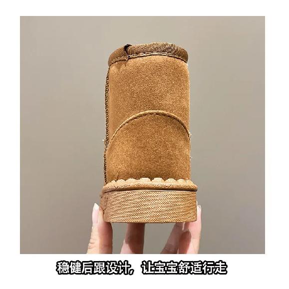 Children's snow boots for boys and girls in winter set of short boots suede cotton shoes plush insulation shoes snow boots