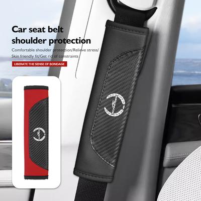 Leather Car Seat Belt Cover Protect Shoulder Strap Padding For BMW Performance M Alpina E71 E83 F30 M6 F01 F20 X1 X2 X3