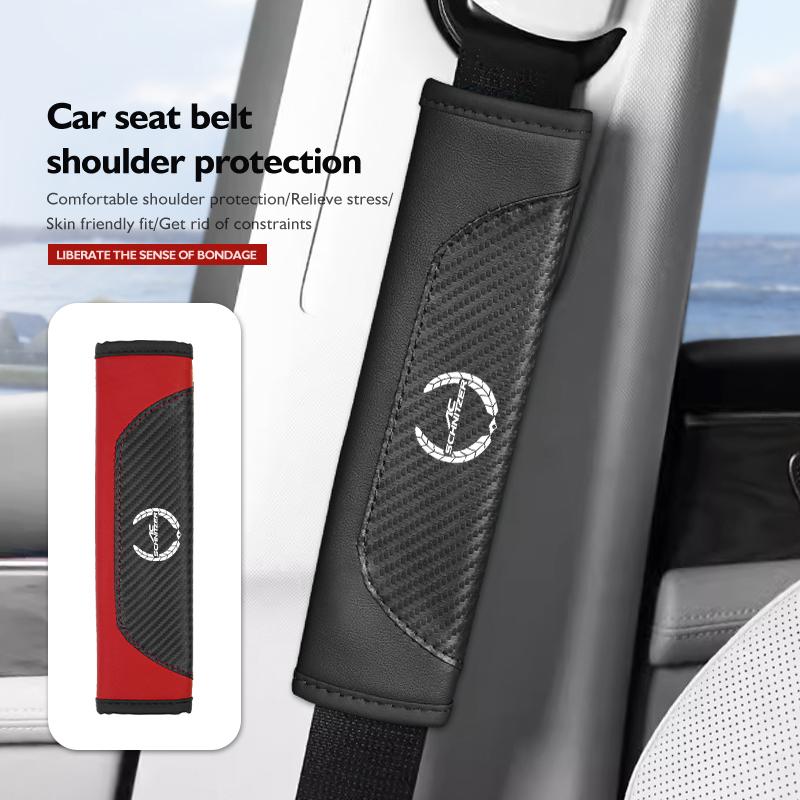 Leather Car Seat Belt Cover Protect Shoulder Strap Padding For BMW Performance M Alpina E71 E83 F30 M6 F01 F20 X1 X2 X3