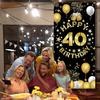 Vicycaty Happy 40th Birthday Decorations for Men Women, 40th Birthday Banner Backdrop, Fabric 40 Years Old Party Yard Sign Photo Props Door Decor